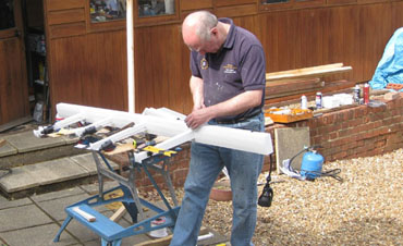 Alan making the new gantry