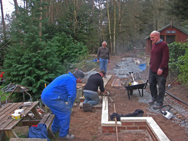 Building walls near the headshunt