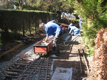 Ballasting and testing one of the new point machines