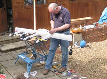 Alan A making Dingly gantry.